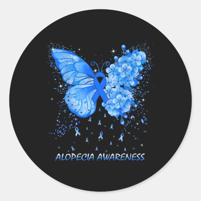 Butterfly Alopecia Sensibilisierungskampagne Runder Aufkleber (Vorderseite)