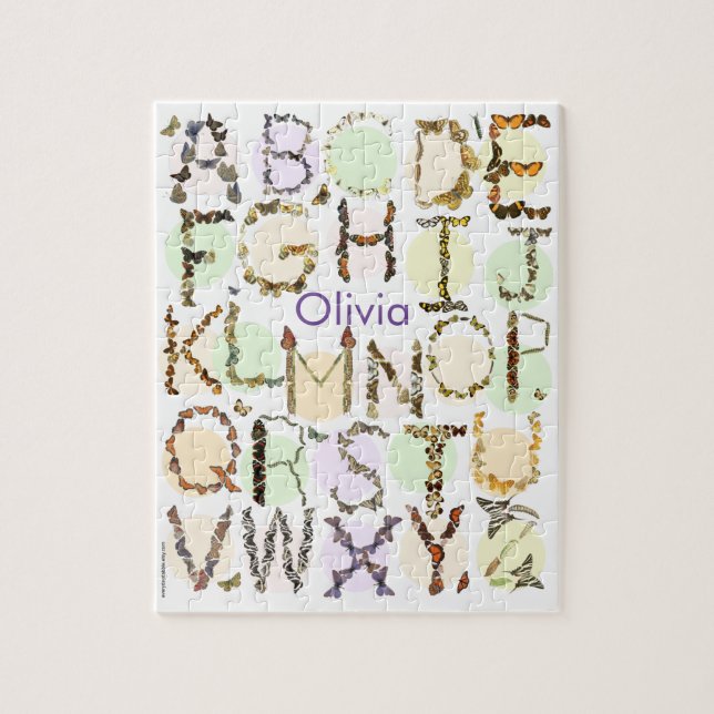 Butterfly Alphabet Puzzle - Kids Name Puzzle (Vertikal)
