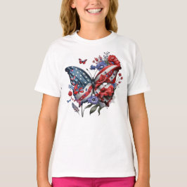Butterfly American Flag T-Shirt