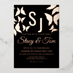 Butterfly Ampersand Pressed Black Foil Einladung