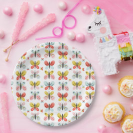 Butterfly And Floral Pattern  Pappteller