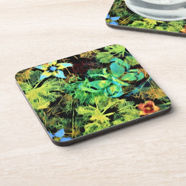 Butterfly and Flower Rodilius Plastic Coaster Set Getränkeuntersetzer (Linke Seite)