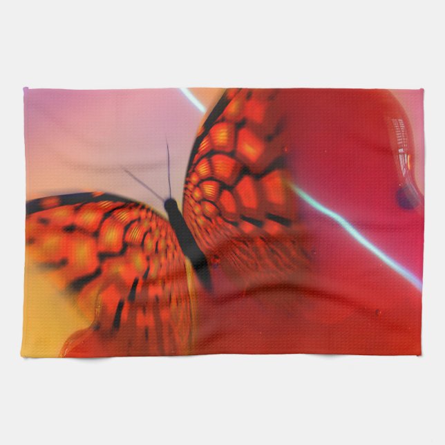 Butterfly and Hearts Handtuch (Horizontal)