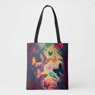 Butterfly Animal Portrait Painting Wildlife Forest Tasche
