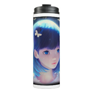 Butterfly Anime Girl Thermal Tumbler Thermosbecher