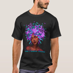 Butterfly-Aquamarine und Lila Suizidprävention T-Shirt