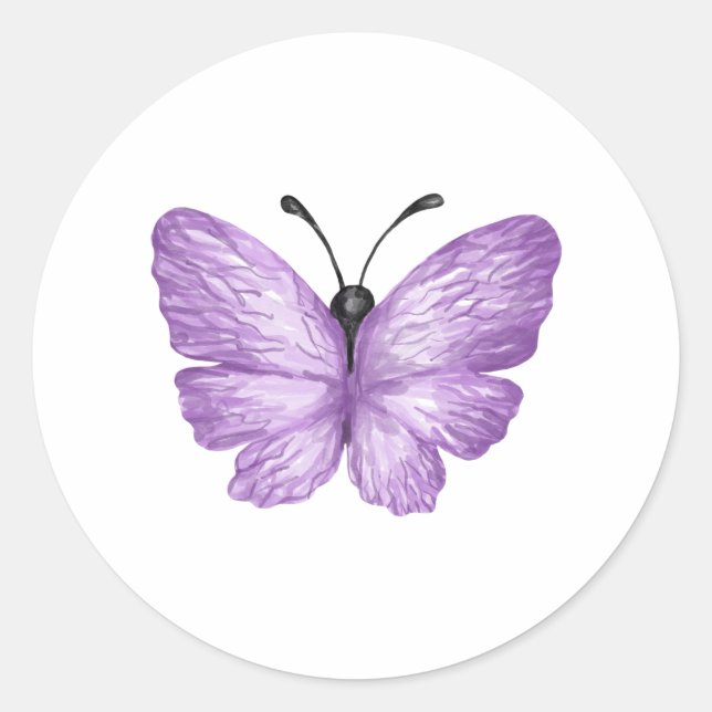 Butterfly-Aquarell 3 Runder Aufkleber (Vorderseite)