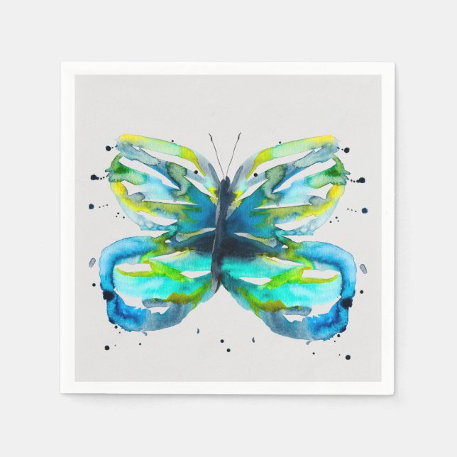 Butterfly Aquarell-Aquarell Serviette (Vorderseite)