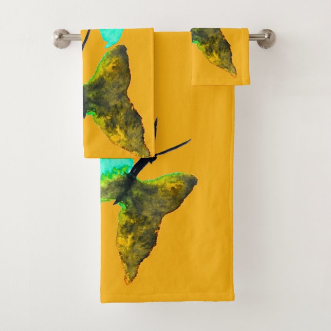 Butterfly Aquarell hübsch Badhandtuch Set (Insitu)