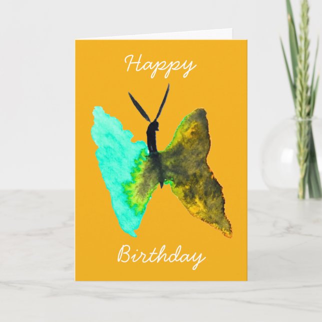 Butterfly Aquarell hübsch Karte (Vorderseite)