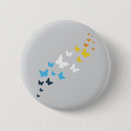 Butterfly AroAce Pride - AroAce Flag Colors Button