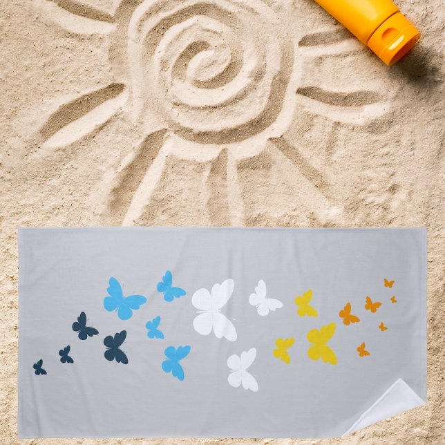 Butterfly AroAce Pride - AroAce Flag Colors Strandtuch (Von Creator hochgeladen)