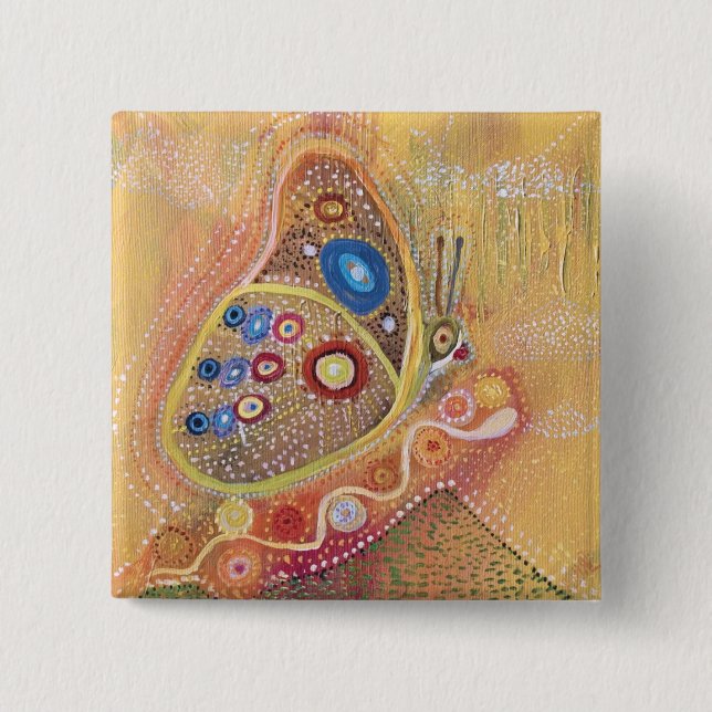 Butterfly Art Abstrakt Mariposa Round Button (Vorderseite)
