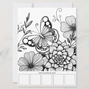 Butterfly Art Aduloring Coloring Card Einladung