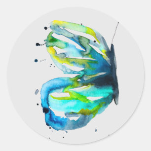 Butterfly Art Aquarell Runder Aufkleber