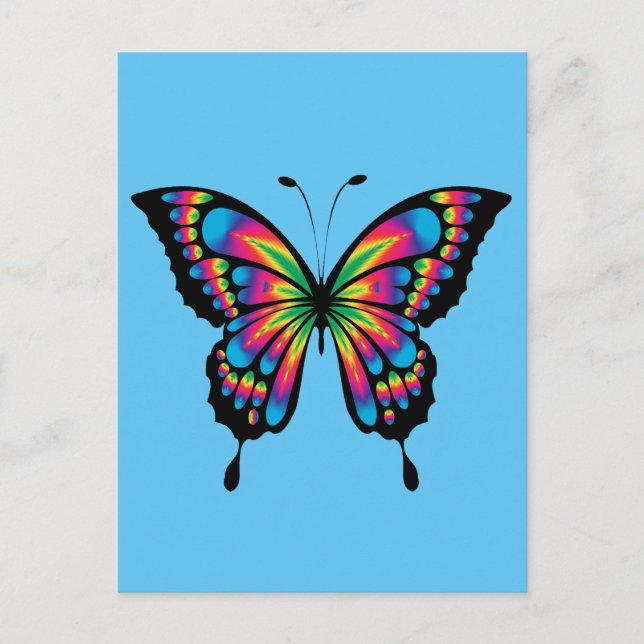 BUTTERFLY ART COLORFUL Postcard Postkarte (Vorderseite)