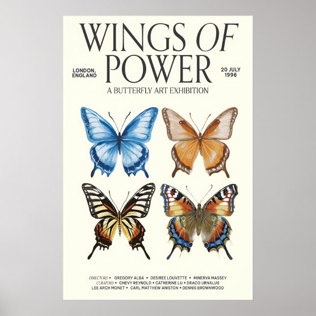 Butterfly Art Exhibition Poster 'Wings of Power' (Devant)