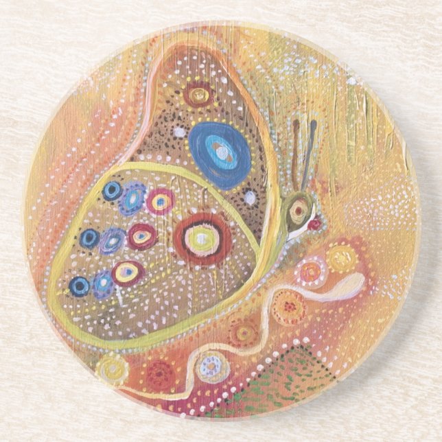 Butterfly Art Malerei Sandstone Drink Untersetzer (Vorne)