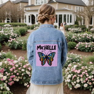 BUTTERFLY ART PERSONALZIED Denim Jean Jacket Jeansjacke