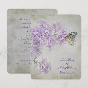 Butterfly auf Lilacs Hochzeit laden Einladung