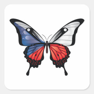 Butterfly-Aufkleber für tschechisches Frack Quadratischer Aufkleber