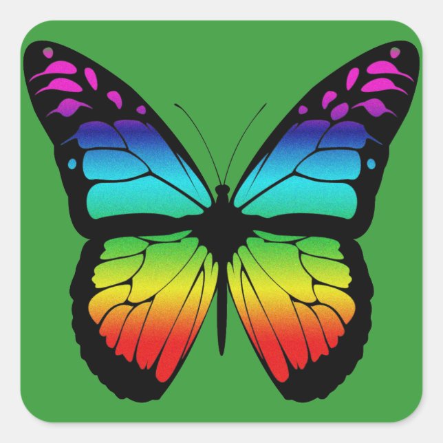 Butterfly-Aufkleber Quadratischer Aufkleber (Vorderseite)