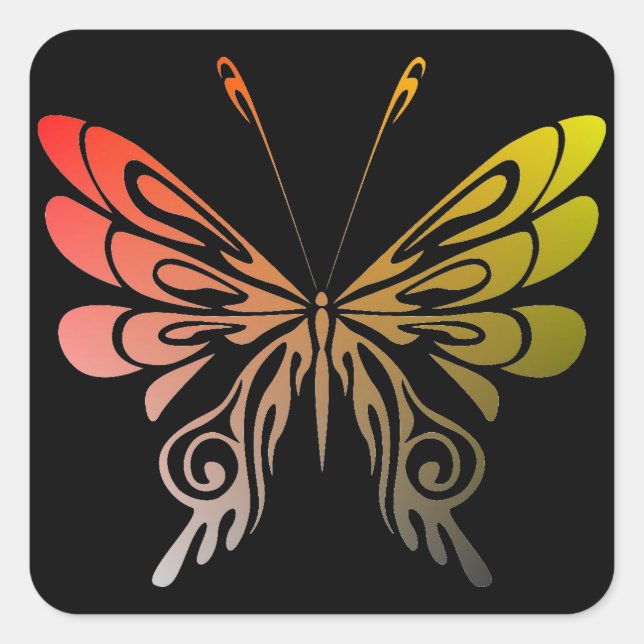 Butterfly-Aufkleber Quadratischer Aufkleber (Vorderseite)