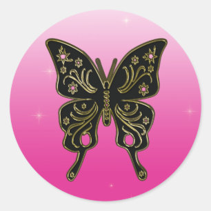 Butterfly-Aufkleber Runder Aufkleber