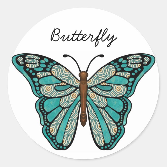 Butterfly-Aufkleber Runder Aufkleber (Vorderseite)