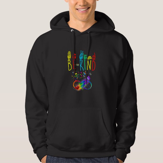 Butterfly Autismus Sei eine Art Butterfly-Zeichen Hoodie (Vorderseite)