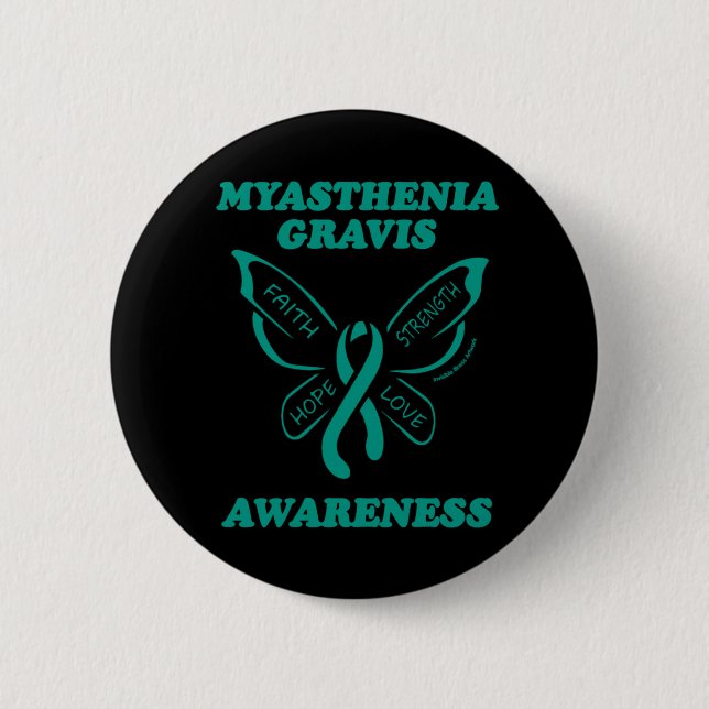 Butterfly/Awareness..Myasthenia Gravis Button (Vorderseite)