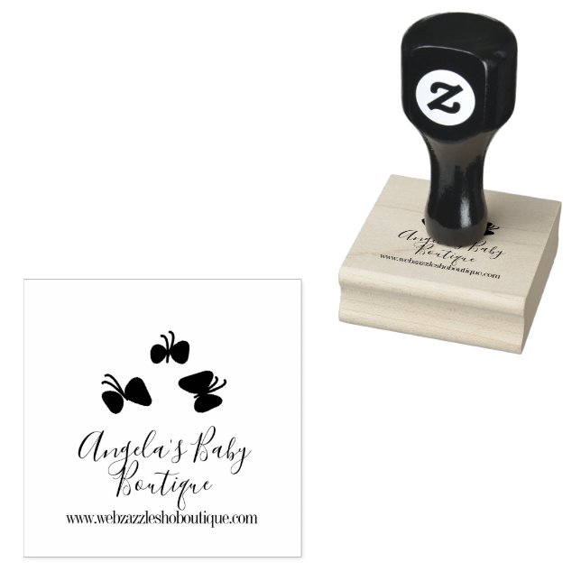 Butterfly Baby Boutique Closing Business-Logo Gummistempel (Stempel)