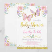 Butterfly Baby Dusche Einladung Girl Baby Dusche