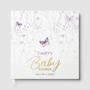 Butterfly Baby Dusche Lila Boho Floral Gästebuch