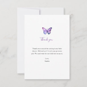 Butterfly Baby Dusche Vielen Dank Minimalistisch S Dankeskarte