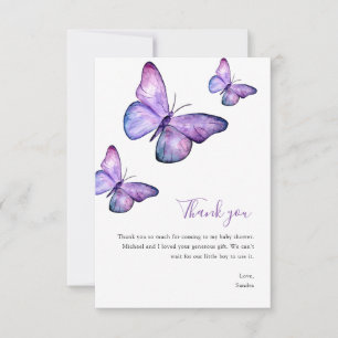 Butterfly Baby Dusche Vielen Dank Minimalistisch S Dankeskarte