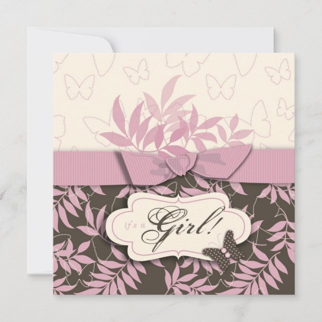 Butterfly Baby Invasionplatz Einladung (Vorderseite)