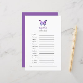 Butterfly Baby Shooter Word Scramble Game Party