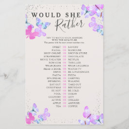 Butterfly Baby Shower Baby Word Sie eher Spiel