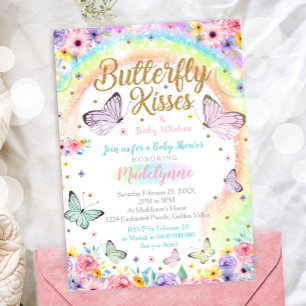 Butterfly Baby Shower Einladung Regenbogen Butterf
