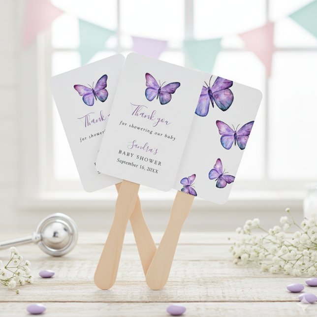 Butterfly Baby Shower Elegant Danke, Script Fächer (Von Creator hochgeladen)