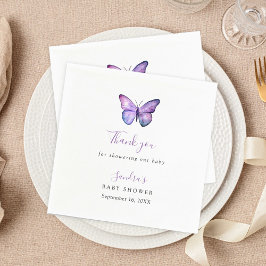 Butterfly Baby Shower Elegant Danke, Script Serviette