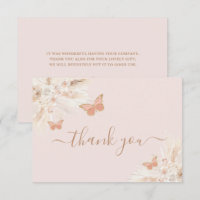 Butterfly Baby Shower Girl Danke Karte