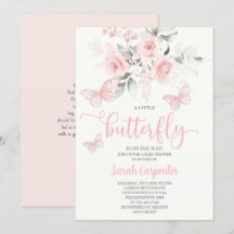 Butterfly Baby Shower Girl Einladung