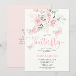 Butterfly Baby Shower Girl Einladung