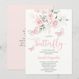 Butterfly Baby Shower Girl Einladung