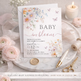 Butterfly Baby Shower Invitation Girl Einladung