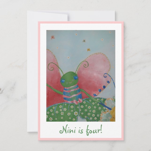 Butterfly ballerina Einladung (Vorderseite)