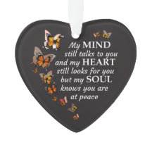 Butterfly Beileid Keepake Herz Akryler Ornament