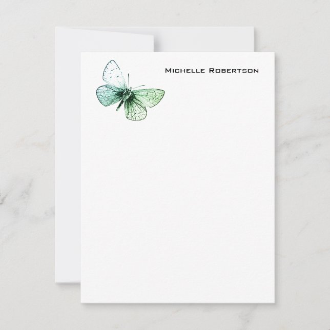 Butterfly Beruflich Minimalistisch Schlicht Mitteilungskarte (Vorderseite)